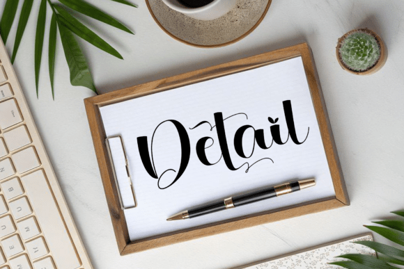 Detail Script Font for Editorial Design