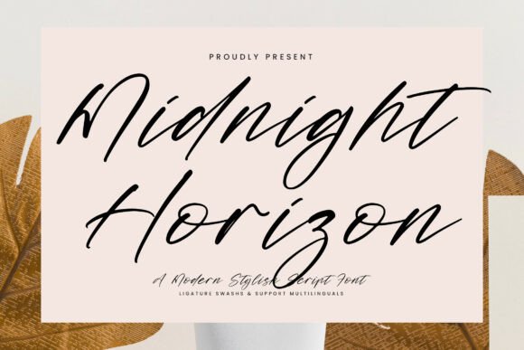 Midnight Horizon: A Modern Script Typeface for Editorial Design